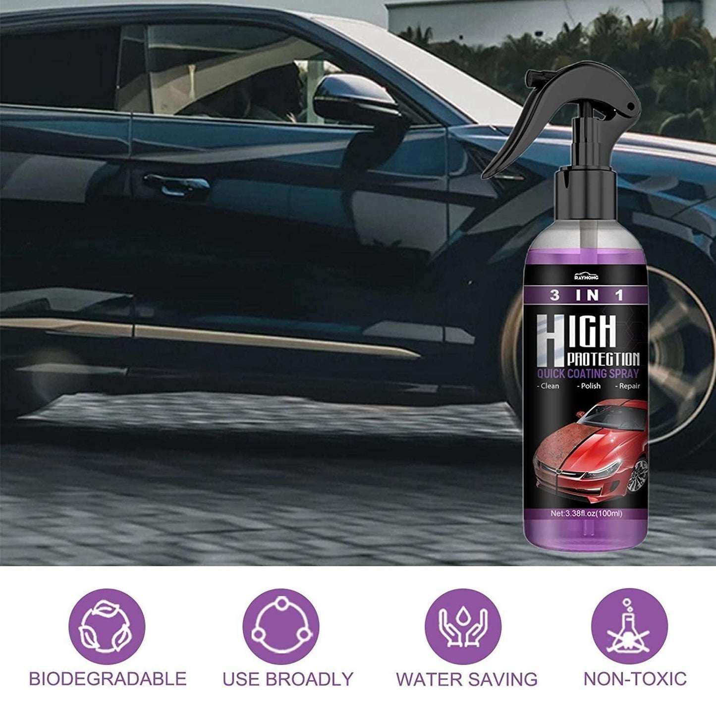 Hydrophobic Polish Nano Coating Agent Car, Motorcycles, Boats (Pack of 2)