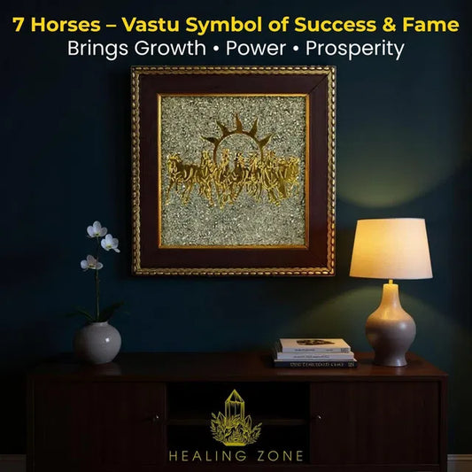 7 Horses on Pyrite Frame Brings Prosperity, Wealth, and Positive Energy into Your Home